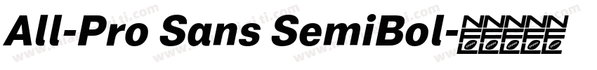 All-Pro Sans SemiBol字体转换
